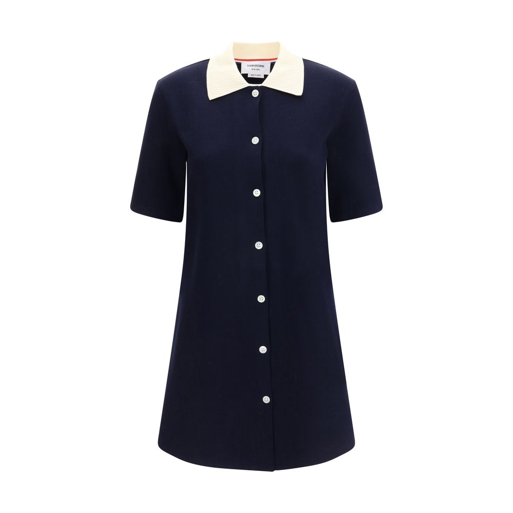 Thom Browne Blue Cotton Casual Dress