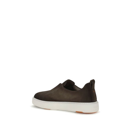 Santoni Brown Rubber Low Top Sneakers