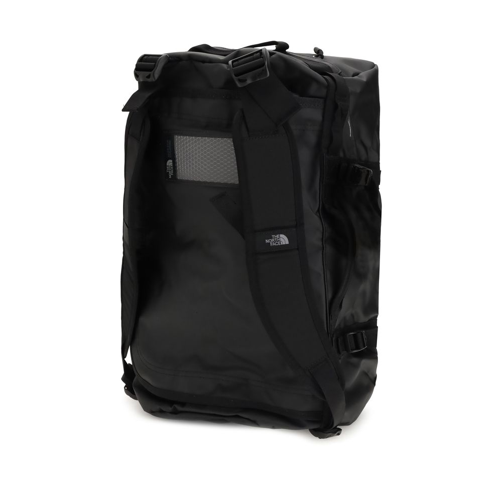 The North Face Black Nylon Luggage And Travel, Base Camp Duffel – S Travel Bag with waterproof design and padded handles.