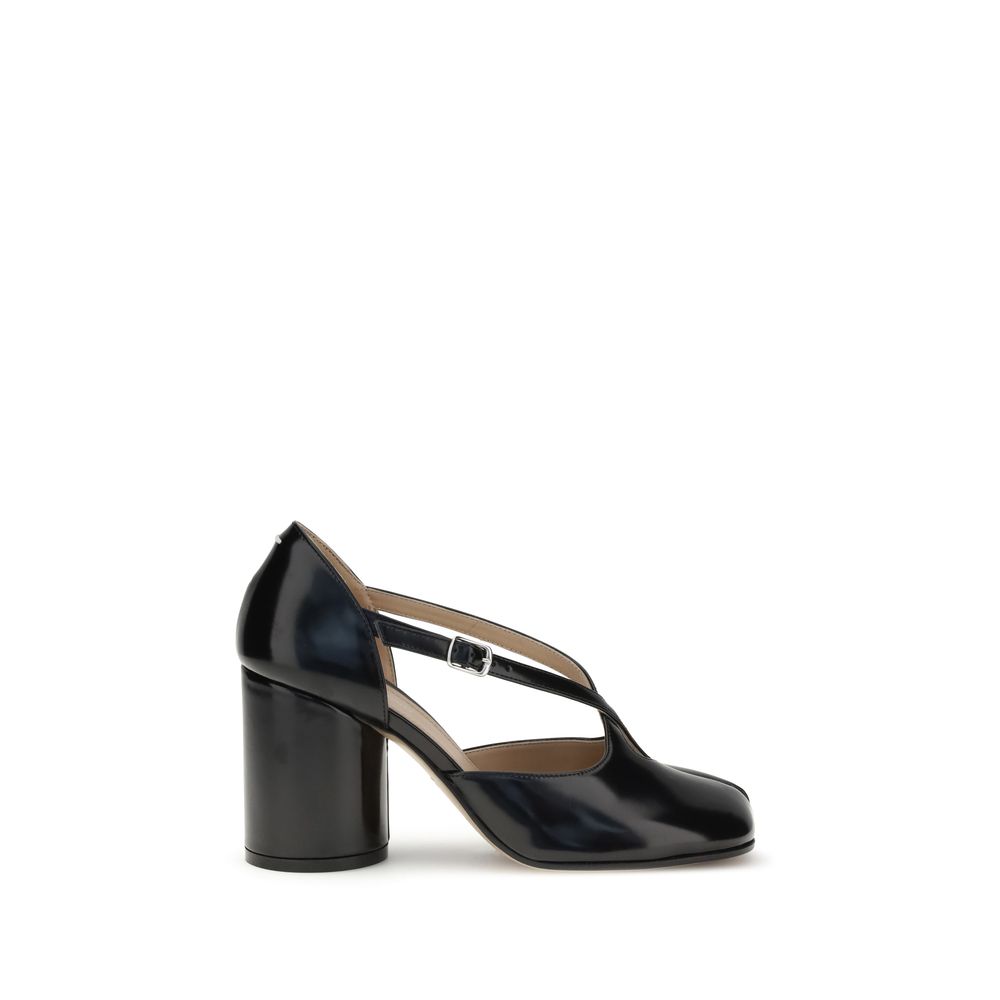 Margiela Black Calf Leather Bos Taurus High Heel Pumps