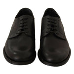 Dolce & Gabbana Black Lace Up Leather Men Formal Derby Shoes MV3981-40