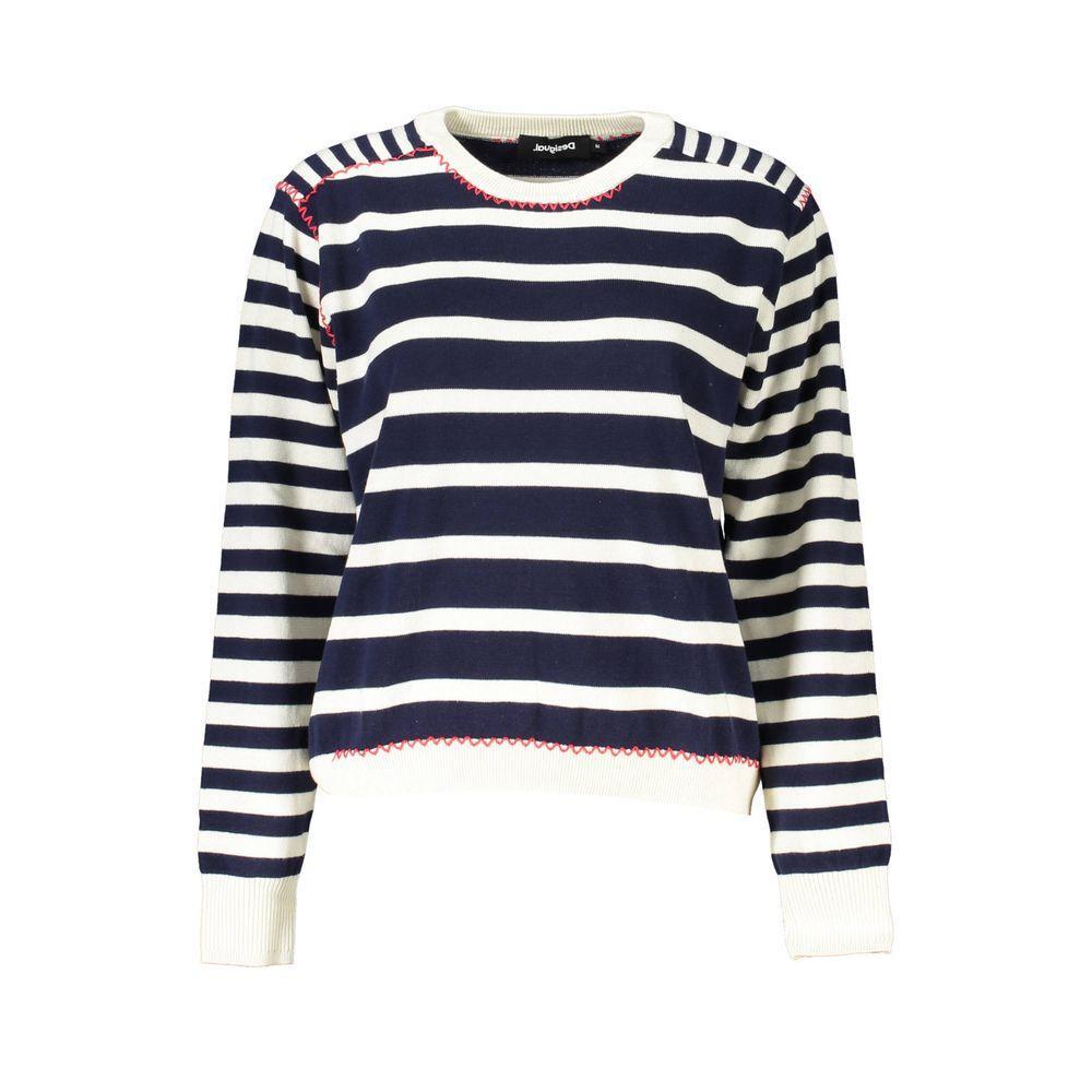 Desigual Blue Cotton Sweater DE-18760-XL