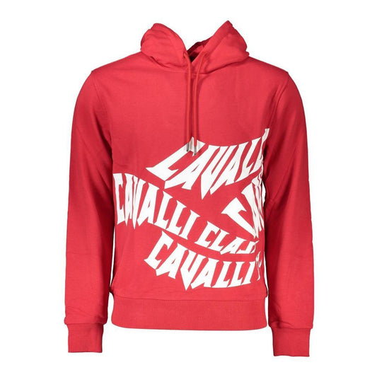 Cavalli Class Red Cotton Sweater