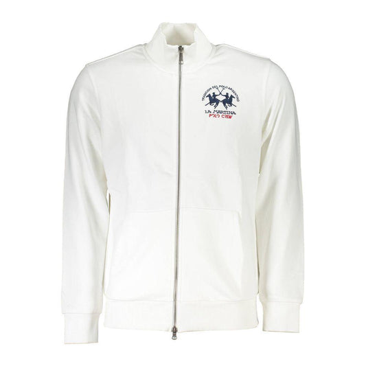La Martina White Cotton Sweater