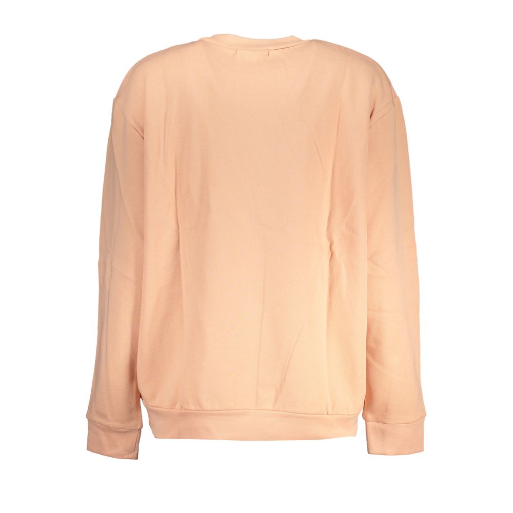 Back view of Cavalli Class Pink Cotton Women Sweater, showcasing elegant design and casual chic appeal.