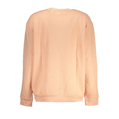Back view of Cavalli Class Pink Cotton Women Sweater, showcasing elegant design and casual chic appeal.