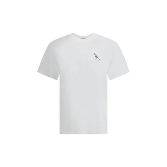 Givenchy Logo T-Shirt with angled logo and ribbed crew neck, 100% cotton, contemporary style, perfect for AW25 season, made in Portugal.