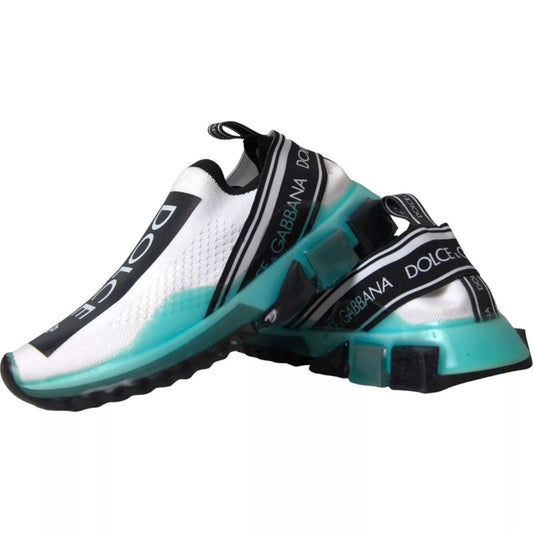 Dolce & Gabbana Black White Blue Slip On Sorrento Sneakers MV4420-40.5