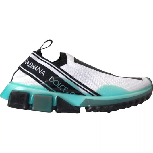 Dolce & Gabbana Black White Blue Slip On Sorrento Sneakers MV4420-40.5