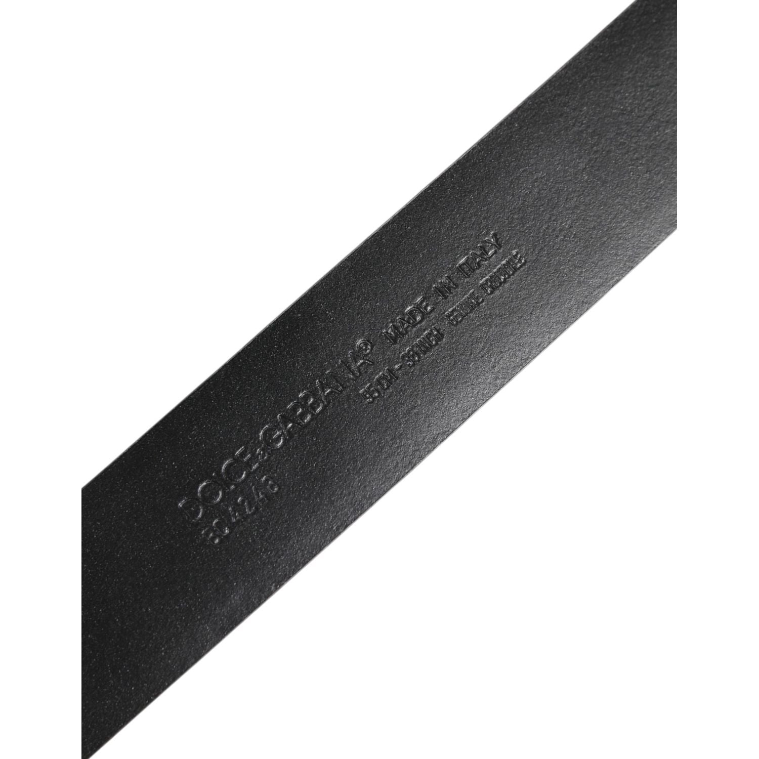 Dolce & Gabbana Black Exotic Leather DG Logo Buckle Belt