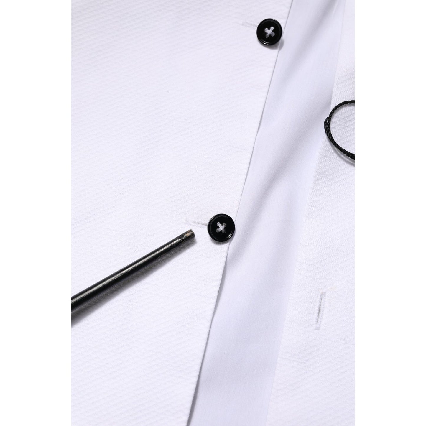 Dolce & Gabbana White Bib Cotton Poplin GOLD Men Formal Shirt