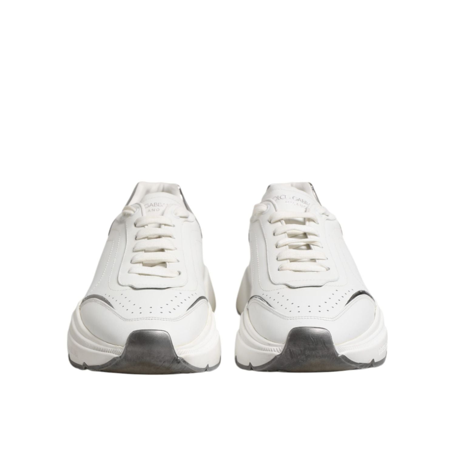 Dolce & Gabbana White Daymaster Leather Low Top Sneakers Shoes