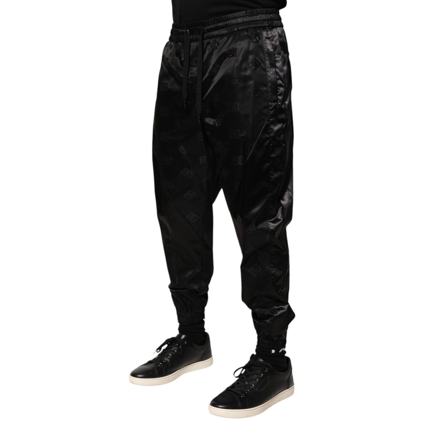 Dolce & Gabbana Black Logo DG Print Men Jogger Sweatpants Pants