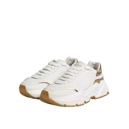 Dolce & Gabbana White Gold Daymaster Low Top Sneakers Shoes