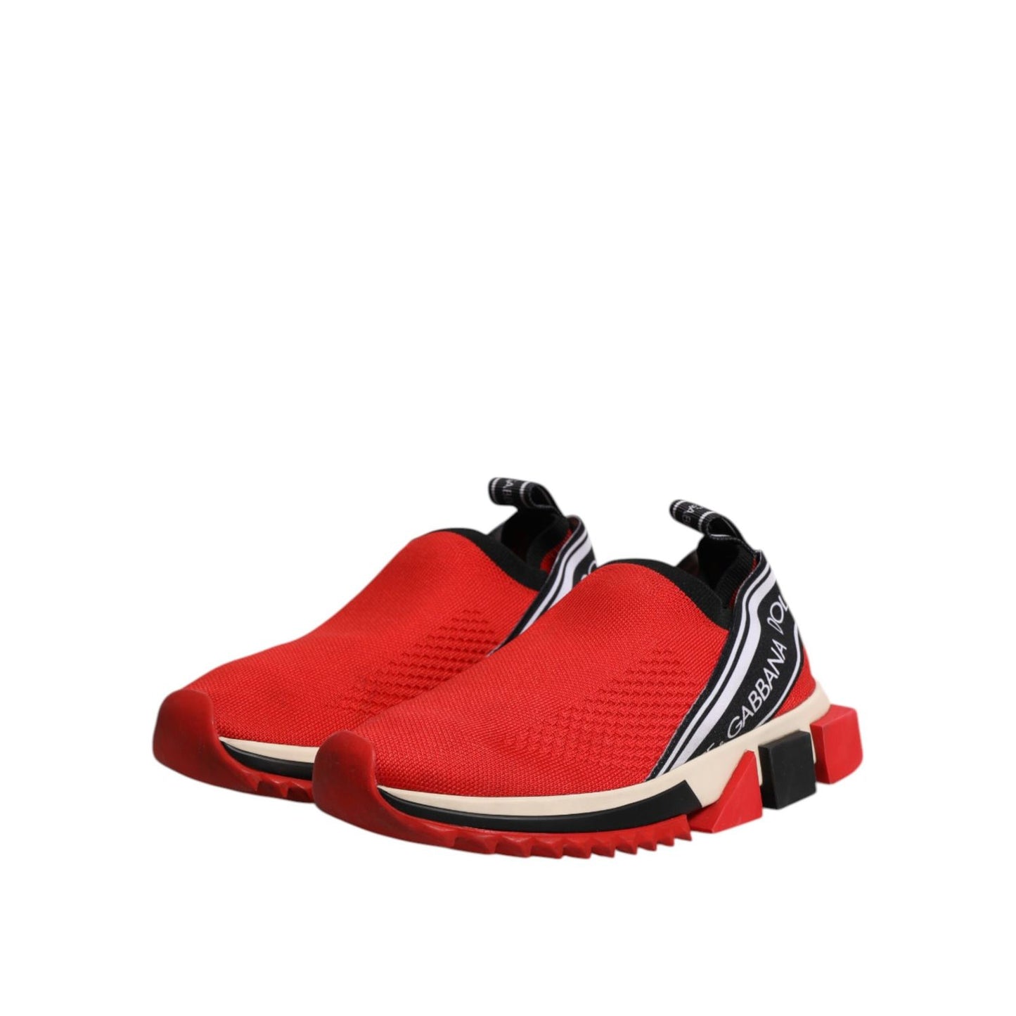Dolce & Gabbana Red Sorrento Slip On Low Top Sneakers Shoes