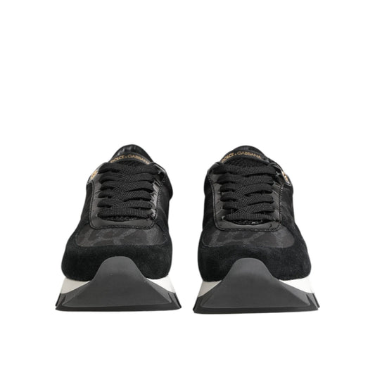 Dolce & Gabbana Black Gray Leopard Low Top Sneakers Shoes
