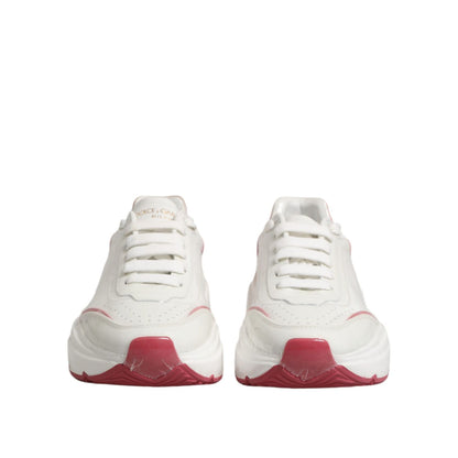 Dolce & Gabbana White Pink Daymaster Low Top Sneakers Shoes