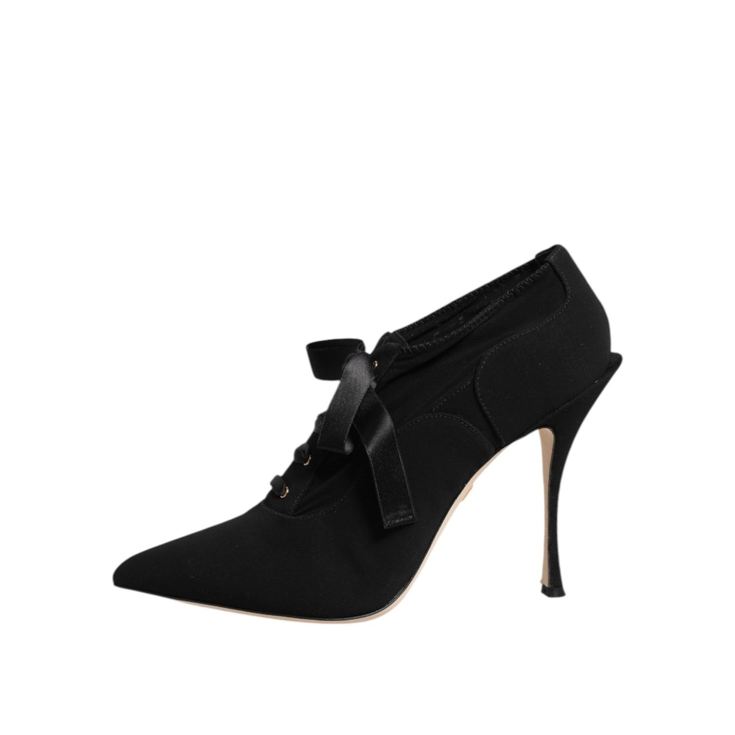 Dolce & Gabbana Black Lace Up Stiletto Heels Pumps Shoes