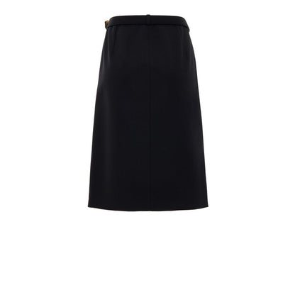Gucci Black Wool Midi Skirt