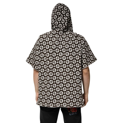 Dolce & Gabbana Brown White DG Logo Short Hoodie Sweater