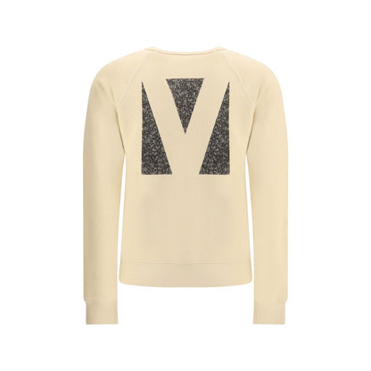 Back view of Valentino Beige Cotton Sweatshirt with graphic print, a casual and sophisticated design for AW25 fashion.