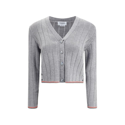 Thom Browne Ladder Full Needle Rib Stitch V Neck Car TH-FKC663AY1024055-IT42 | L