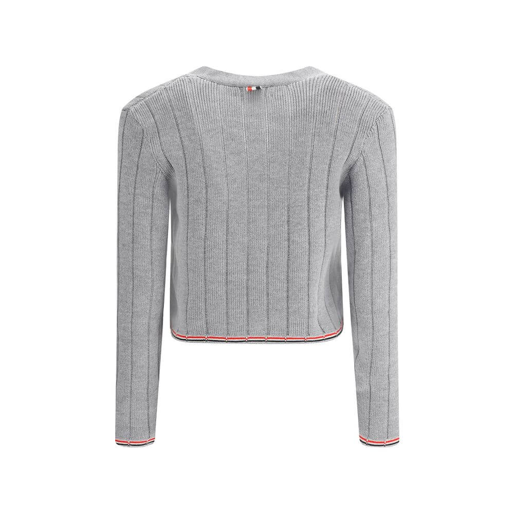 Thom Browne Gray Fleece Wool Cardigan