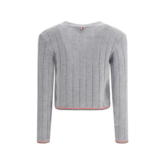 Thom Browne Ladder Full Needle Rib Stitch V Neck Car TH-FKC663AY1024055-IT42 | L