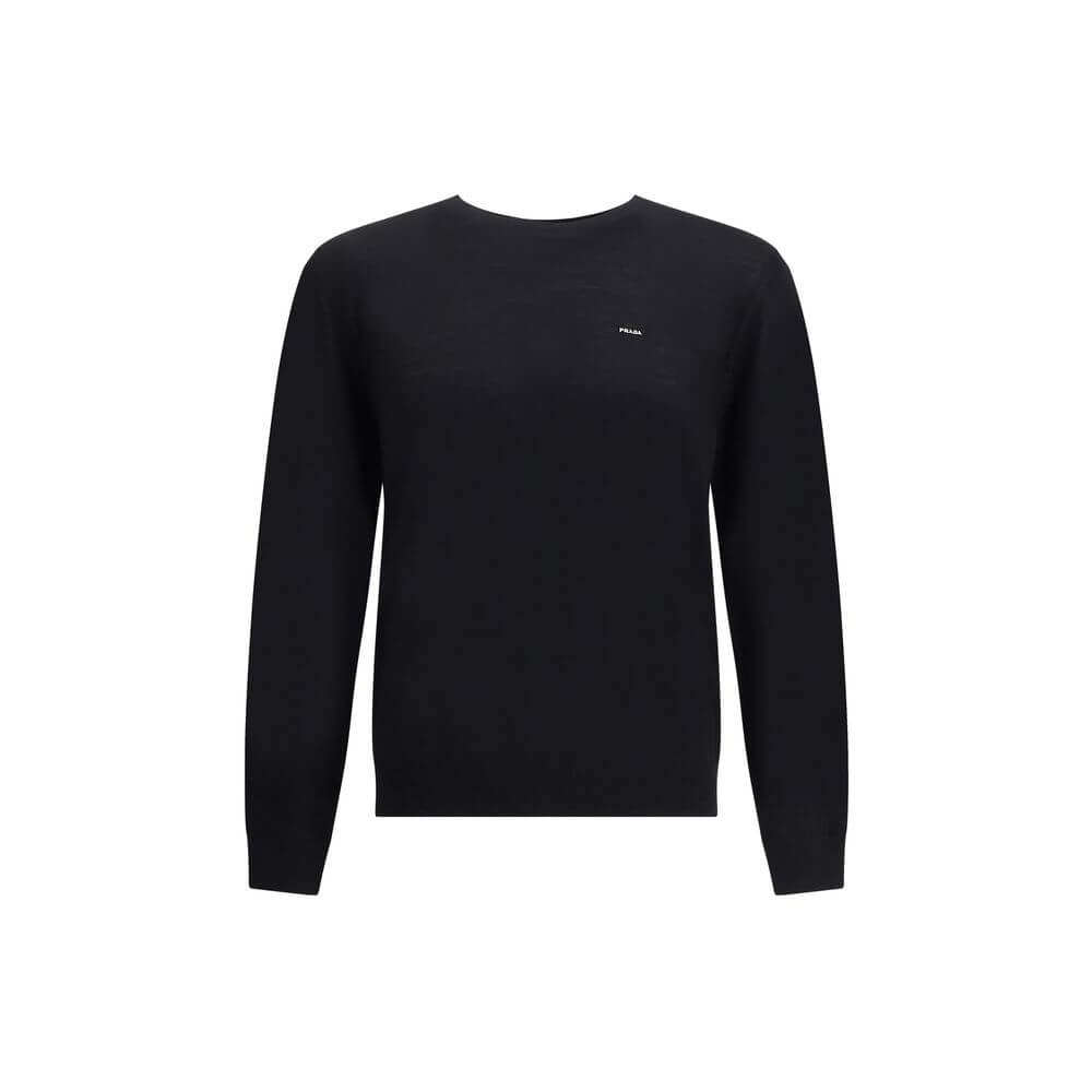 Prada Black Fleece Wool Sweatshirt