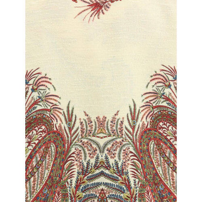 Etro Multicolor Polyester Cloacks showcasing floral Paisley motif with intricate braided patterns in red, green, and blue on fabric background