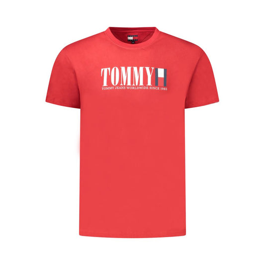 Tommy Hilfiger Red Cotton Men T-Shirt TO-39324-S