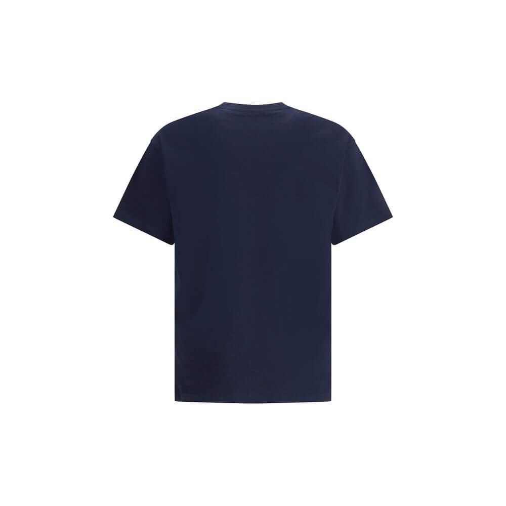 Givenchy Blue Cotton Clothing featuring back view of iconic logo t-shirt with ribbed crew neck. Elegant AW25 style, 100% cotton, made in Portugal.