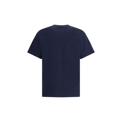 Givenchy Blue Cotton Clothing featuring back view of iconic logo t-shirt with ribbed crew neck. Elegant AW25 style, 100% cotton, made in Portugal.