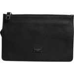 Dolce & Gabbana Black Leather Logo Embossed Waist Fanny Pack Bag BAG4668