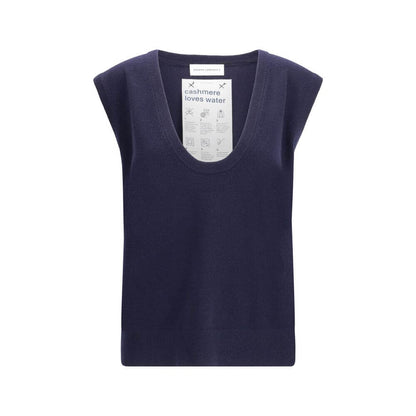 Extreme Cashmere Blue Cashmere Sleeveles Sweater