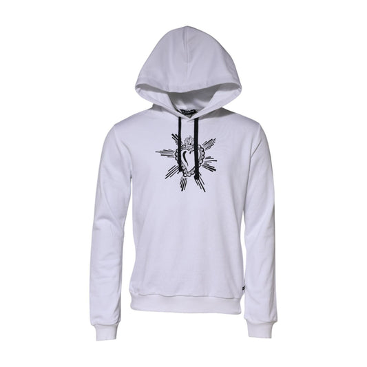 Dolce & Gabbana White Sacred Heart Hooded Sweatshirt Sweater TSH90619-48