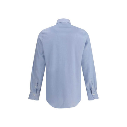 Finamore Light Blue Cotton Dress Shirt