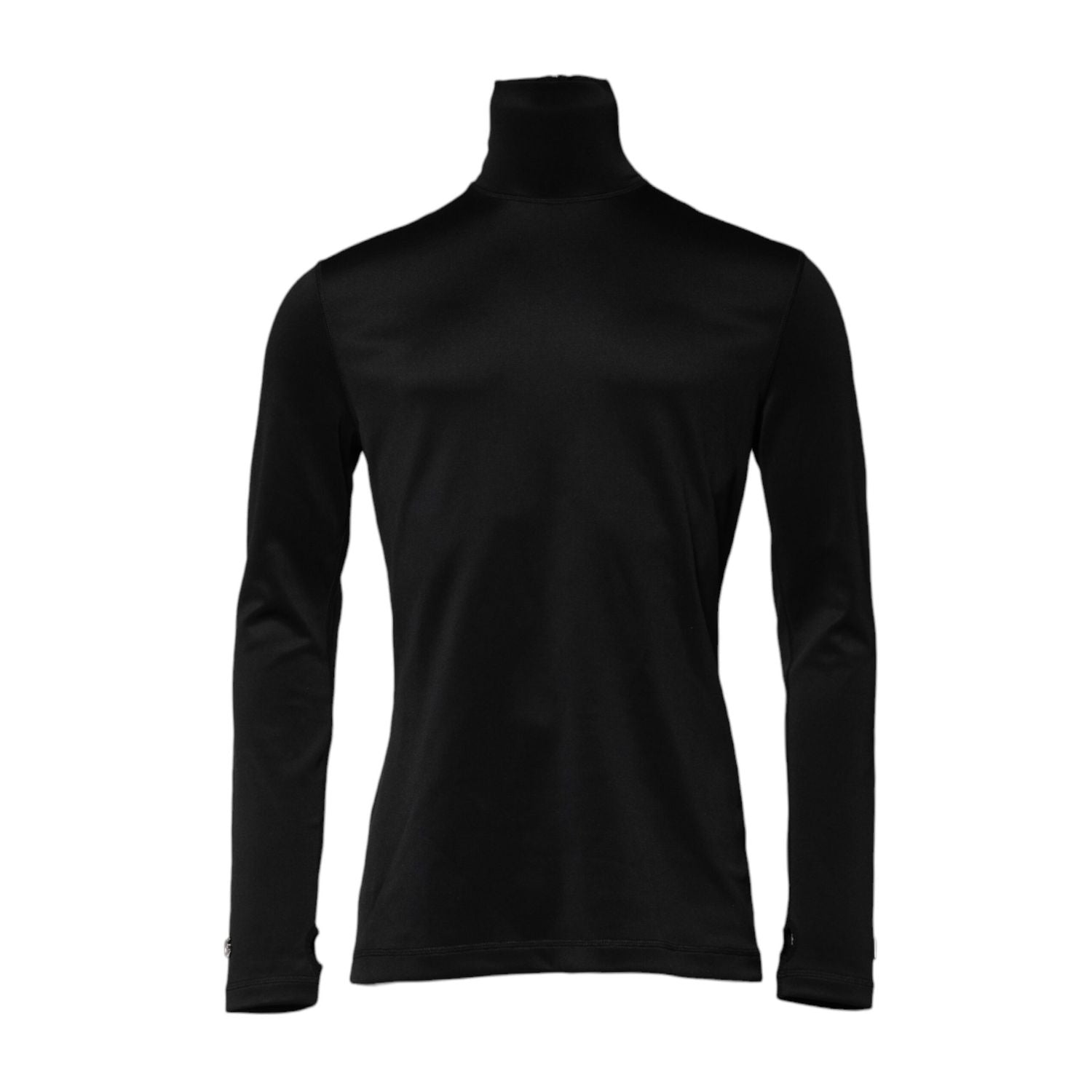 Dolce & Gabbana Black Polyester Turtleneck Pullover Sweater
