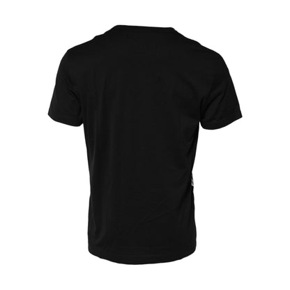 Dolce & Gabbana Black Bandana Print Cotton Crew Neck T-shirt