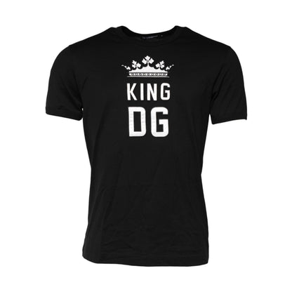 Dolce & Gabbana Black DG King Crown Cotton Crew Neck T-shirt
