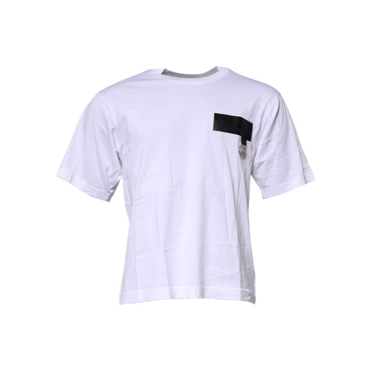 Dolce & Gabbana White Logo Crew Neck Short Sleeves T-shirt TSH91150-58