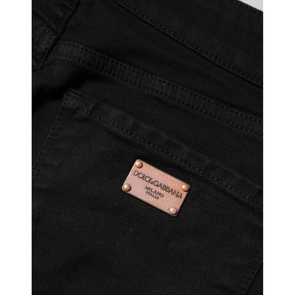 Dolce & Gabbana Black Cotton Skinny Mid Waist Denim Jeans