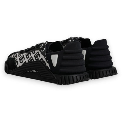 Dolce & Gabbana Black Logo Lace Up Low Top NS1 Sneakers