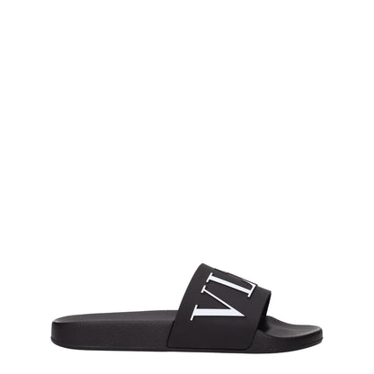 Valentino Garavani Black Cotton Slippers