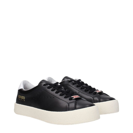 Kenzo Black Leather Low Tops KE-8616470479113-EU35/US5