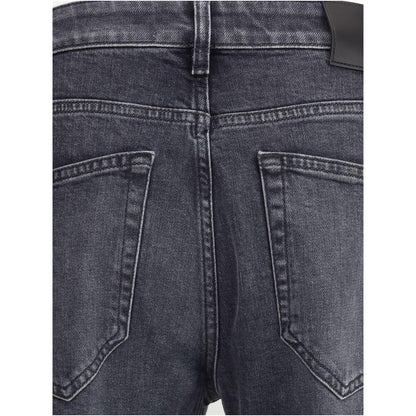 Back view of PT Torino Gray Cotton Slim Fit Jeans showcasing five-pocket design with elegant stitching.