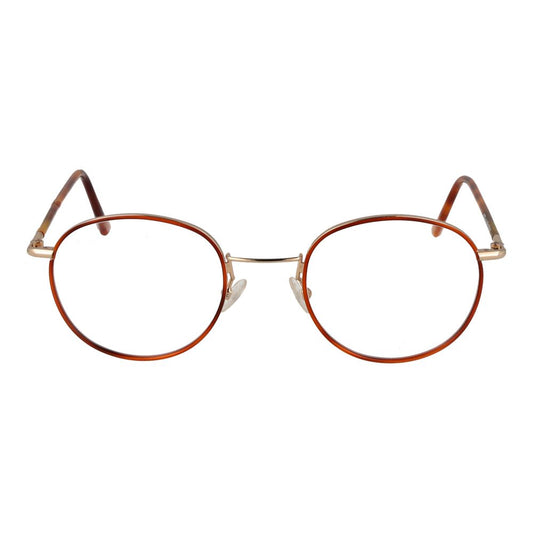Andy Wolf Orange Unisex Glasses Frame, full-rim metal panto style with demo lenses, includes branded case, size 50-22-140