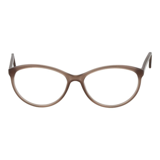 Andy Wolf Beige Unisex Glasses Frame with acetate full-rim design and oval shape, shown with demo lenses and branded case