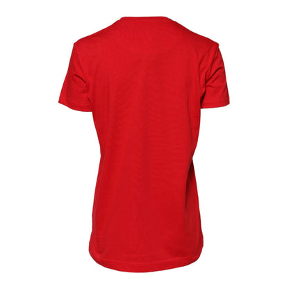 Dolce & Gabbana Red Crew Neck Short Sleeve Casual Tee T-shirt