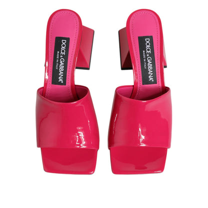 Dolce & Gabbana Pink Open Toe Block Heel Mules Sandals Shoes
